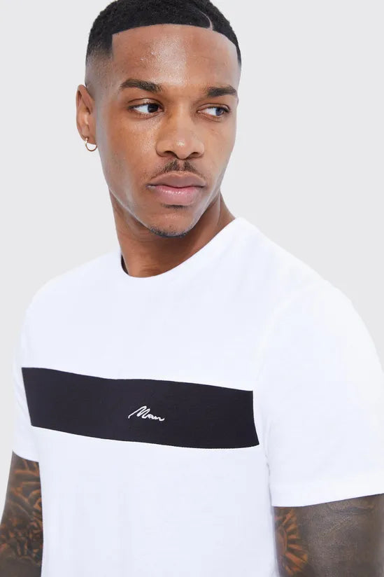 Muscle Fit Man Signature Colour Block T-shirt