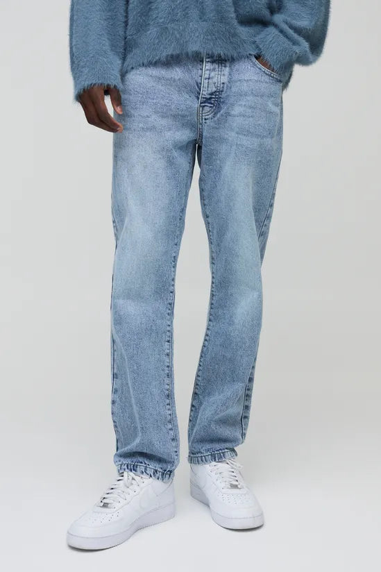 Straight Rigid Washed Jeans