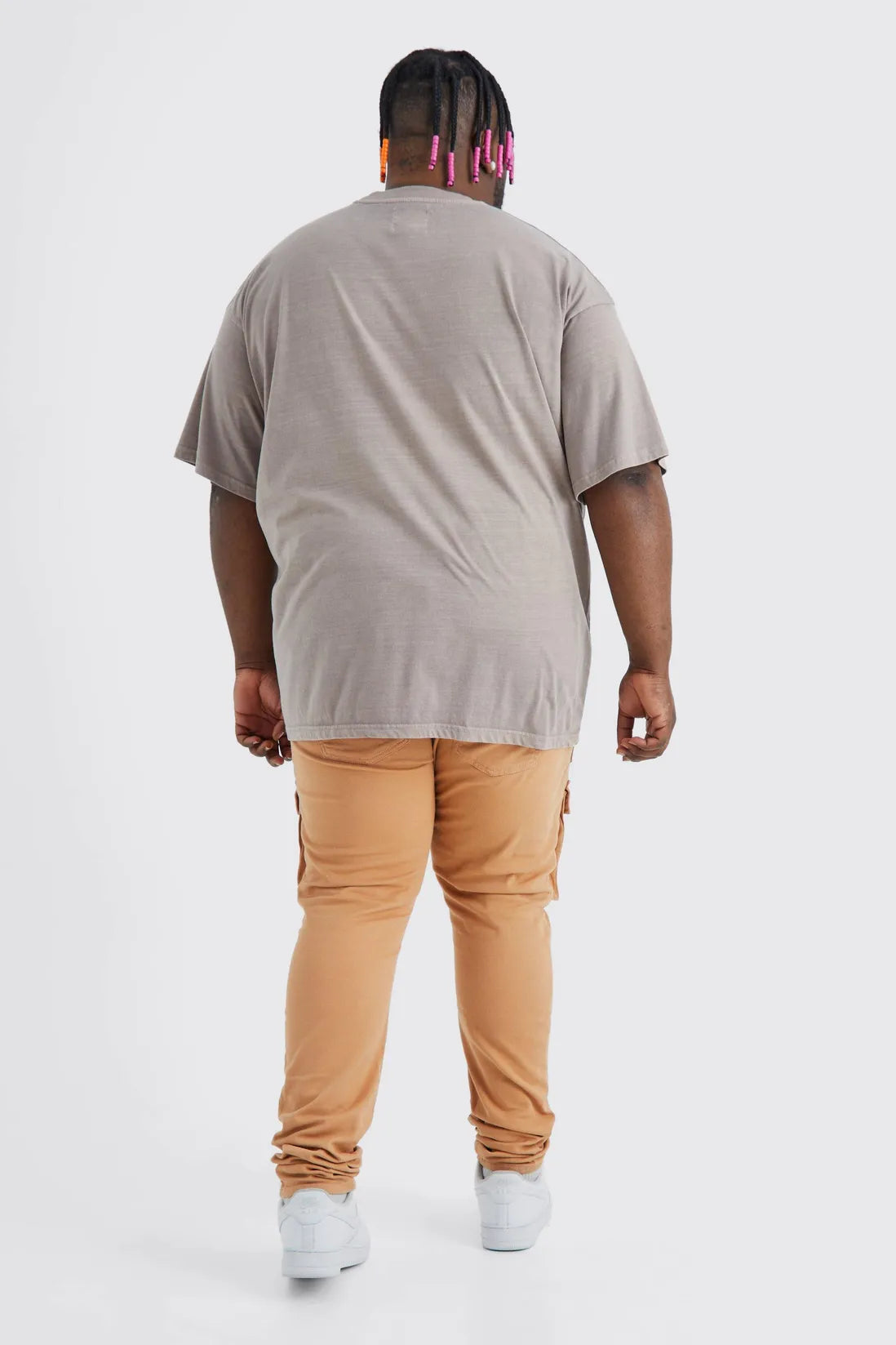 Plus Fixed Waist Skinny Stacked Zip Cargo Trouser