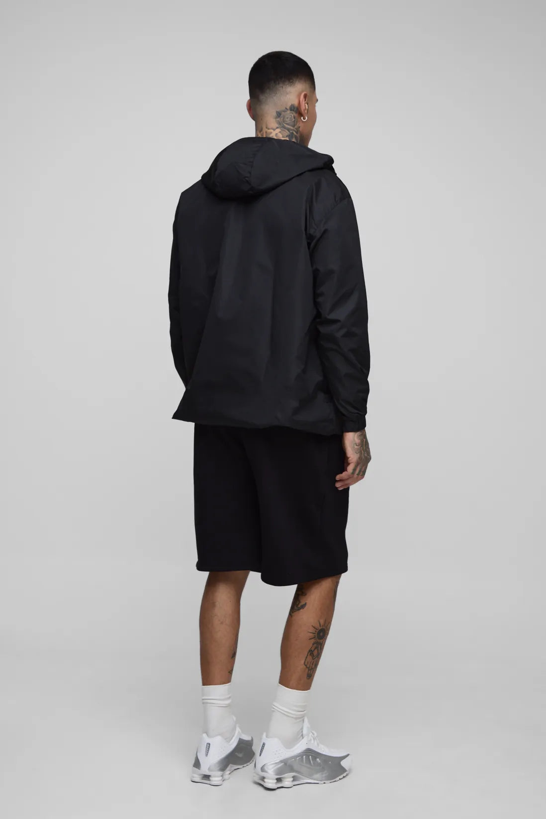 Tall Oversized Hooded Half Zip Windbreaker