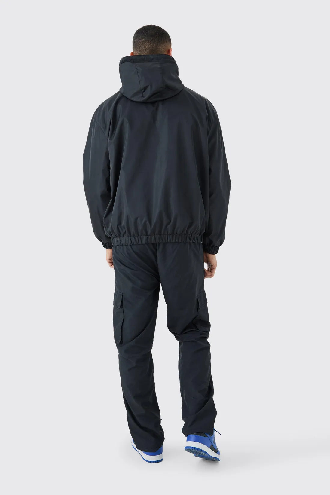 Oversized Hooded Half Zip Windbreaker