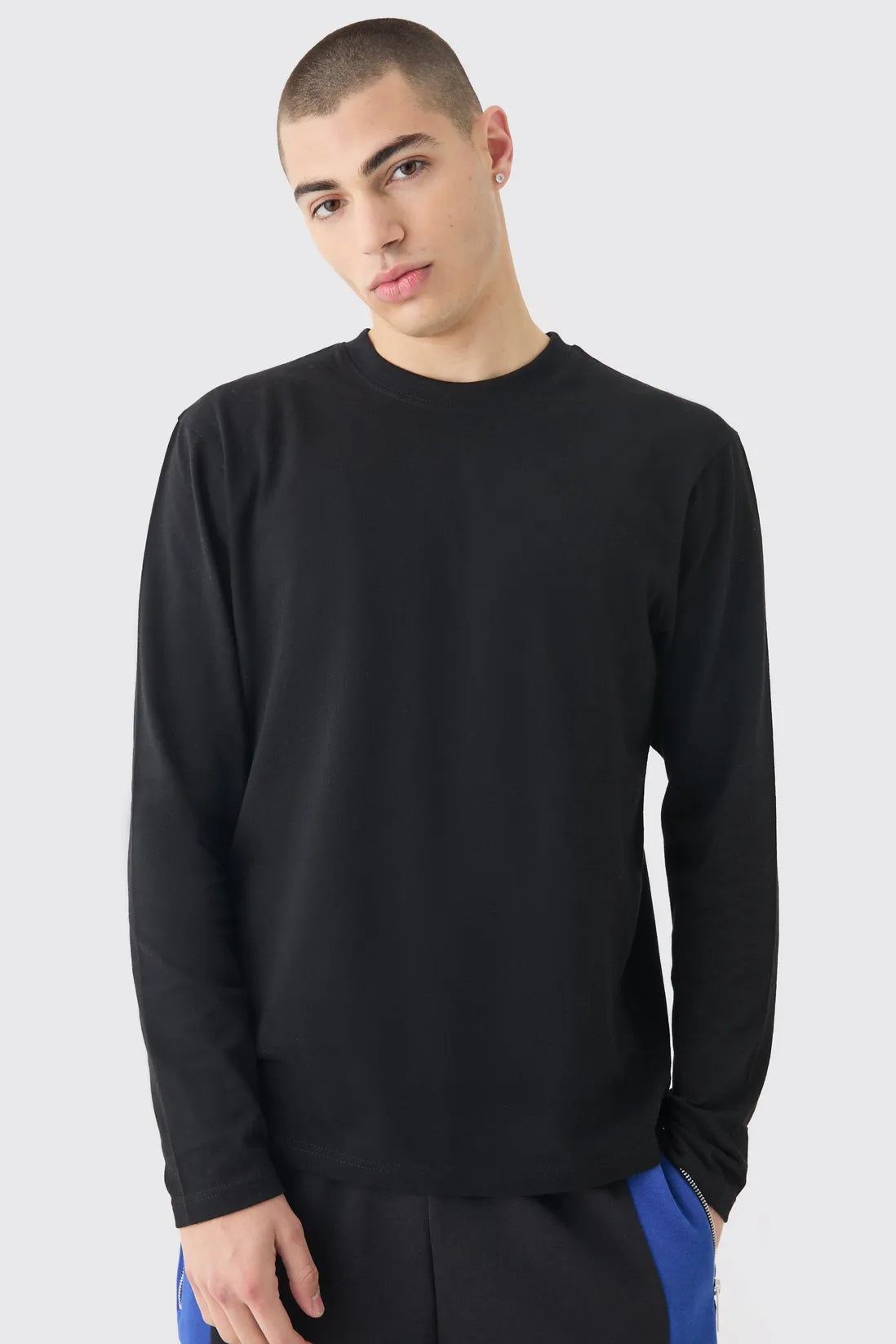Basic Long Sleeve Regular Fit Crew Neck T Shirt