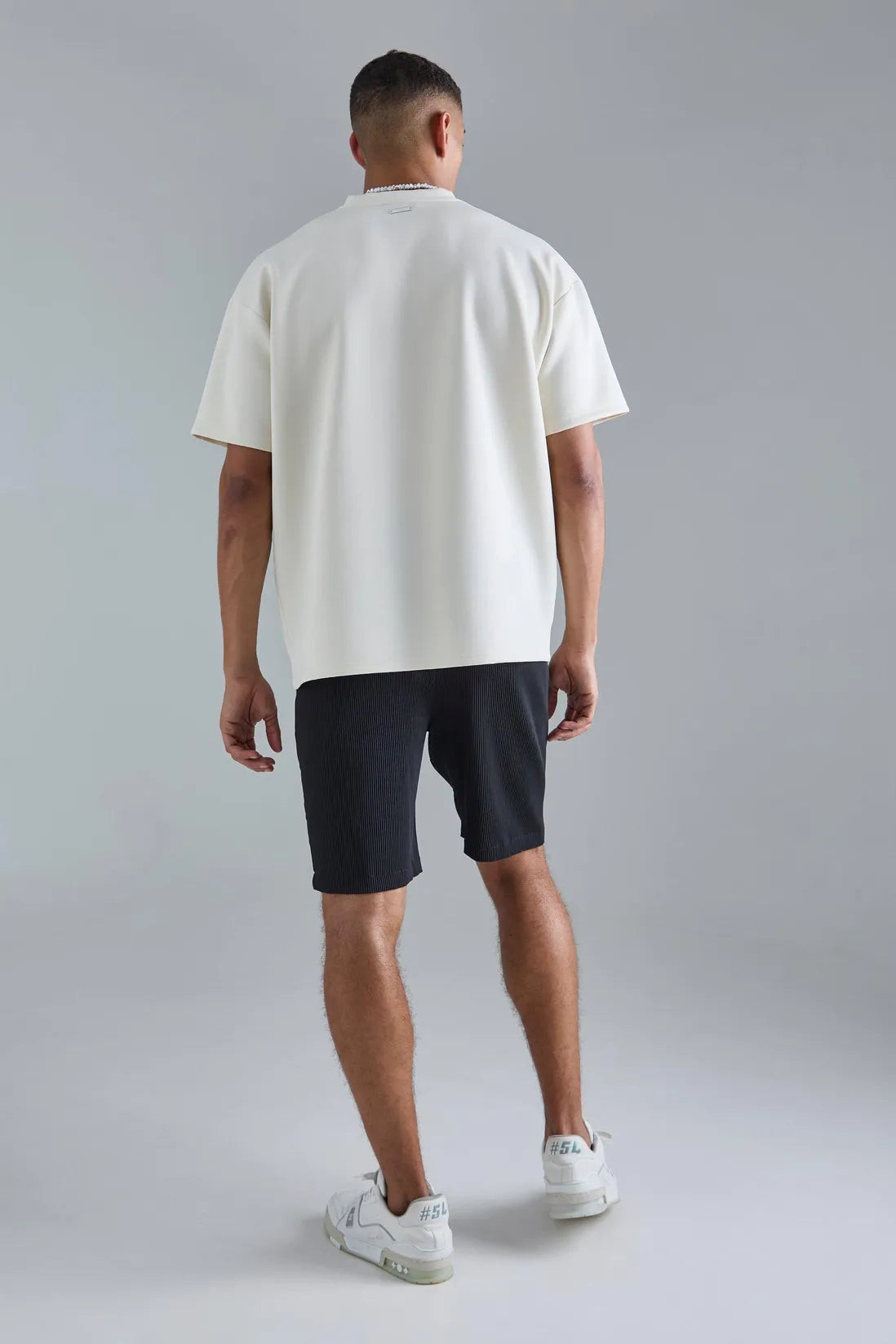 Oversized Floral Line Drawing Scuba T-shirt