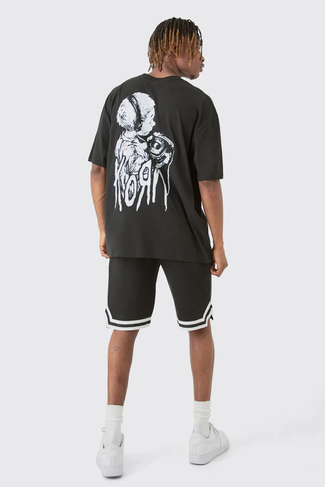 Tall Oversized Korn License T-shirt In Black