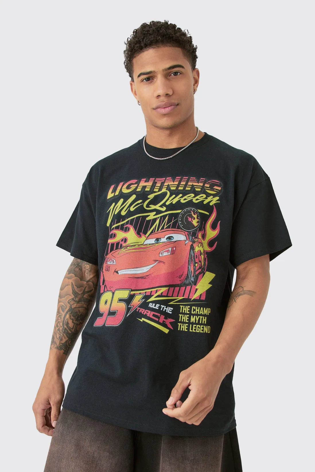 Oversized Pixar Cars Lightning License T-shirt