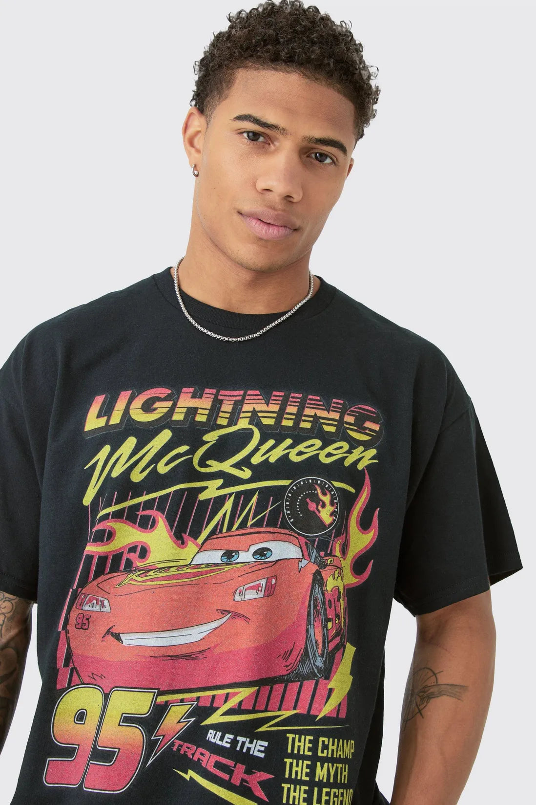 Oversized Pixar Cars Lightning License T-shirt