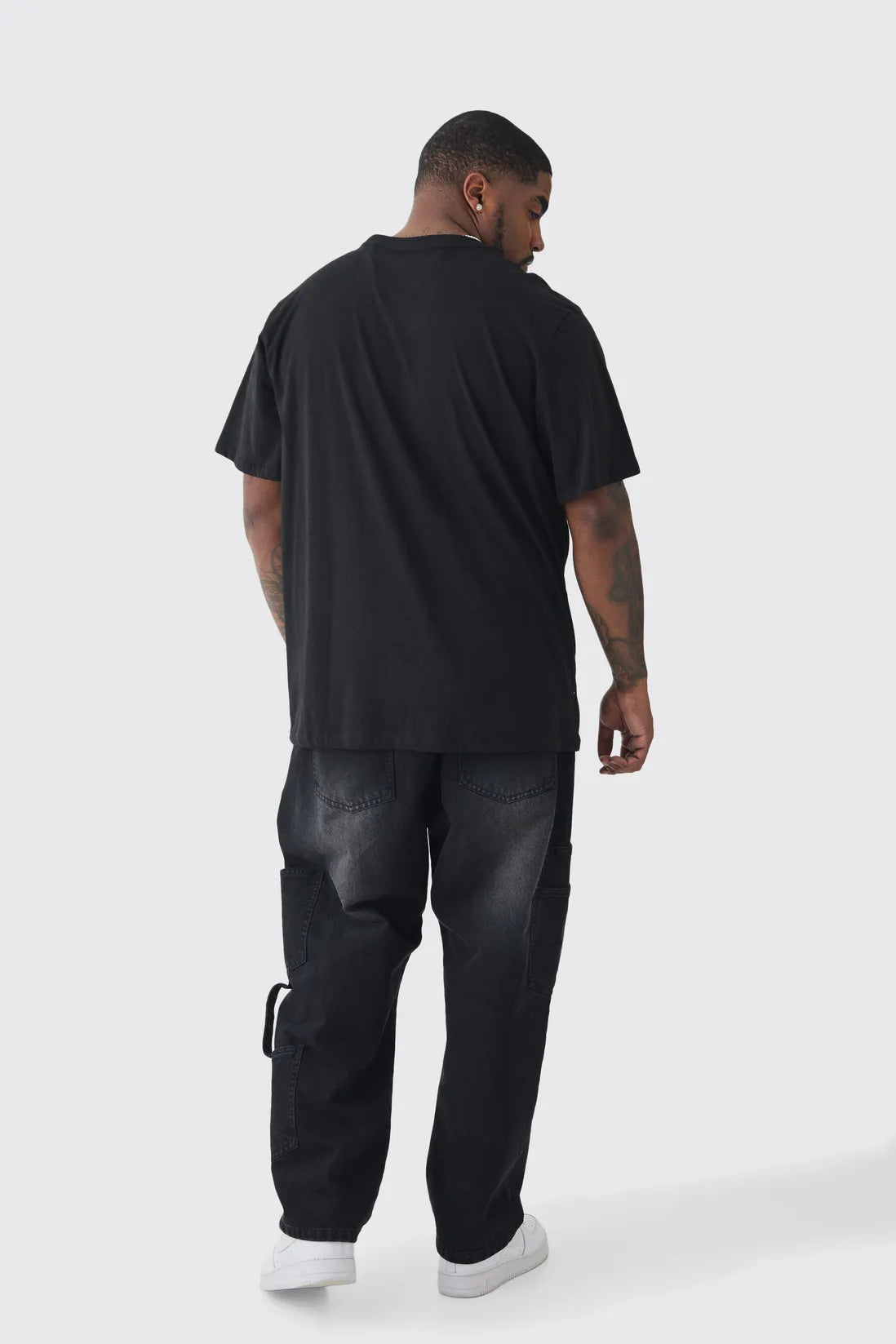 Plus Attack On Titan Anime Printed Licensed T-shirt In Black