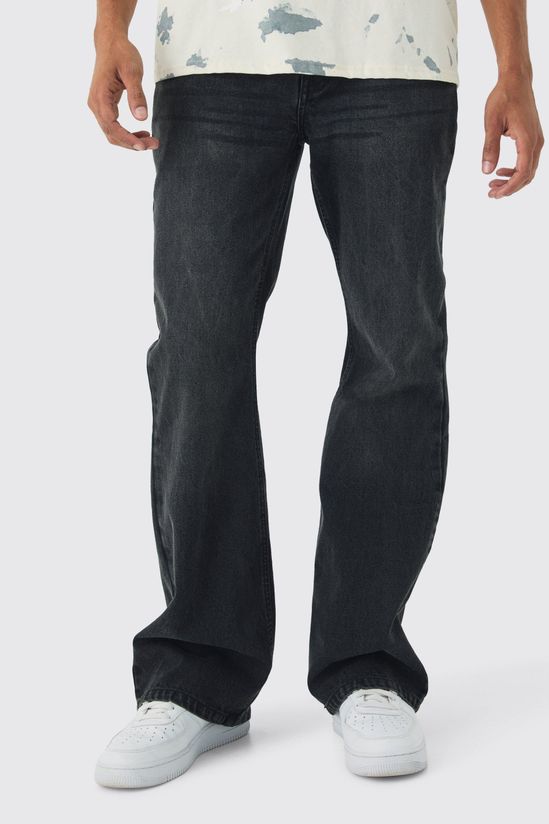 Relaxed Rigid Flare Jean In Charcoal