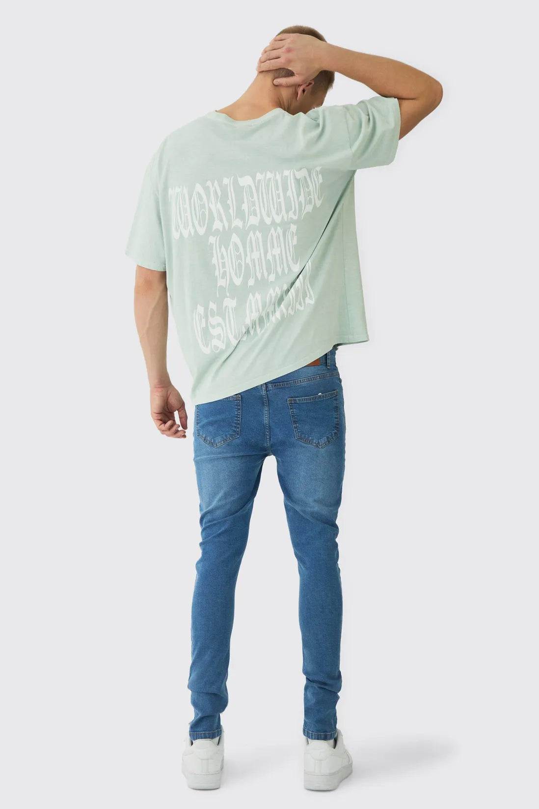 Super Skinny Stretch Jean In Mid Blue