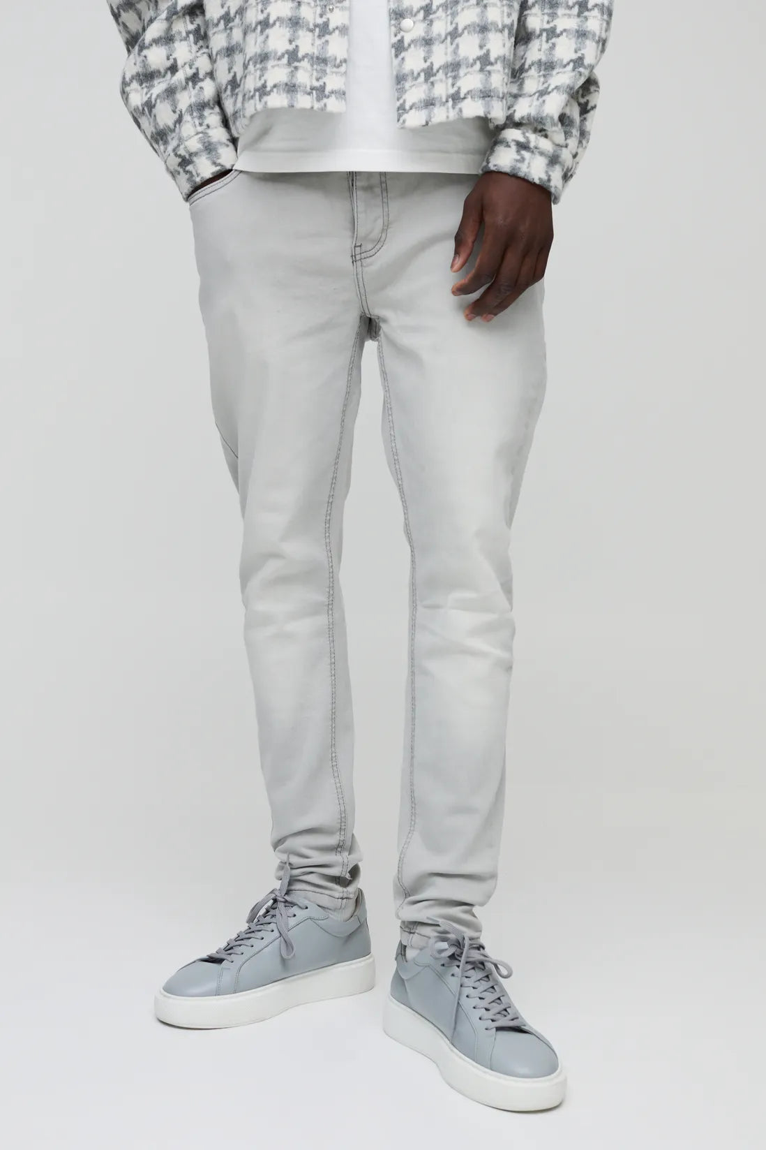 Skinny Stretch Jean In Ice Grey