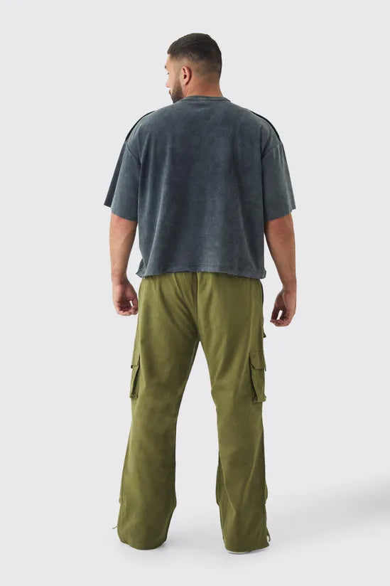 Plus Multi Split Hem Relaxed Fit Cargo Trousers