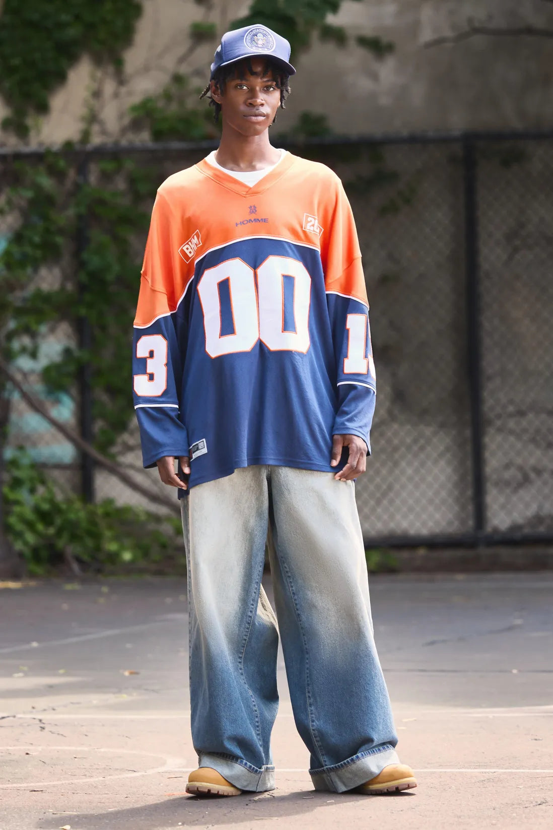 Baggy Rigid Stitch Detail Denim Jeans