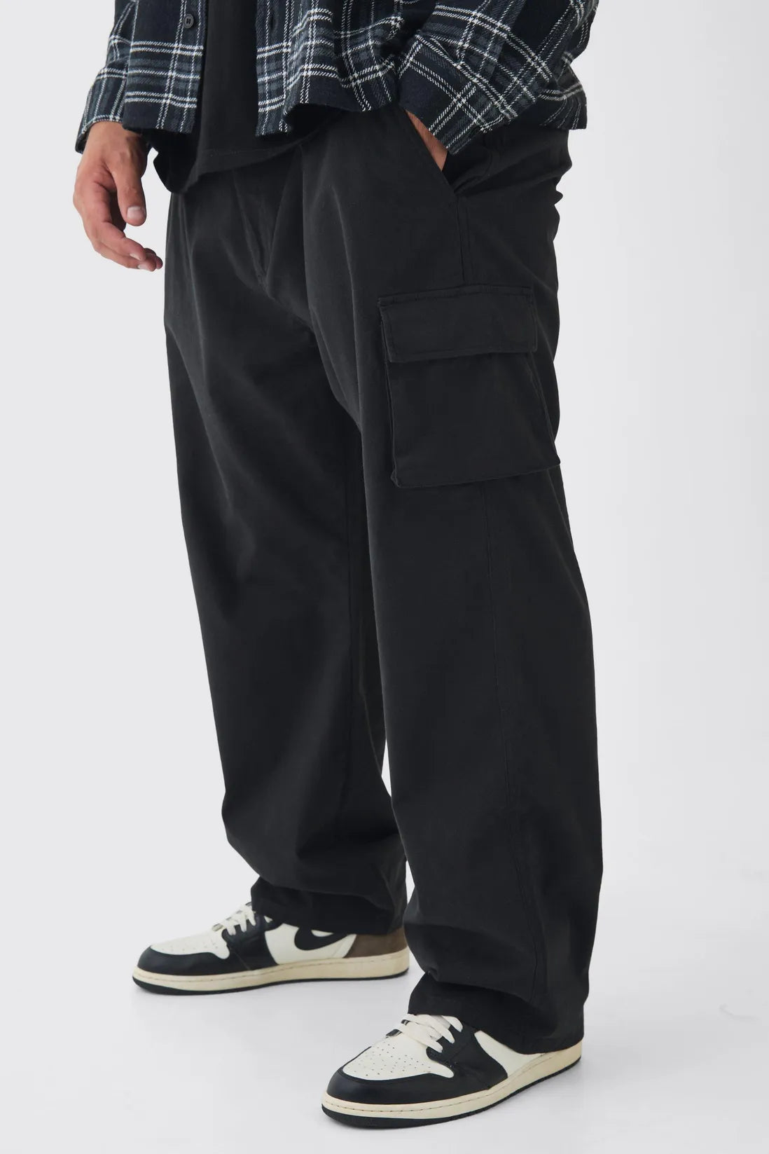 Plus Relaxed Fit Fixed Waist Cargo Trousers