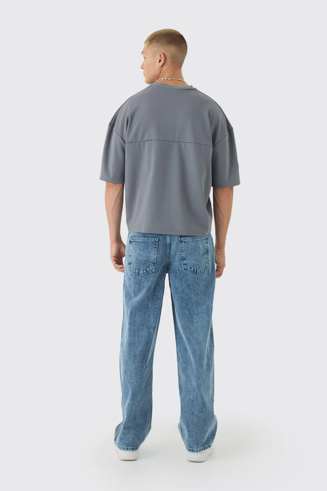 Baggy Rigid Elasticated Waist Moto Jeans
