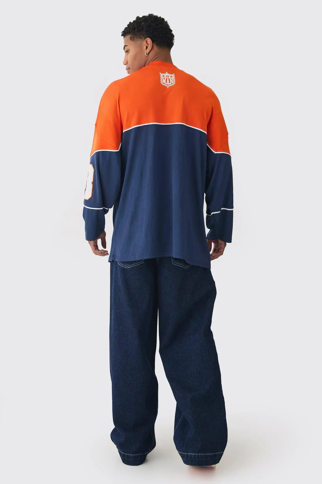 Baggy Fit Rigid Indigo Ripped Jeans