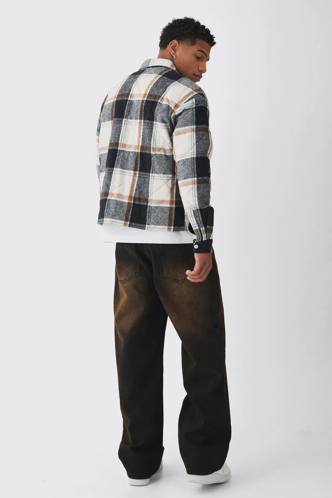 Relaxed Rigid Brown Washed Jeans