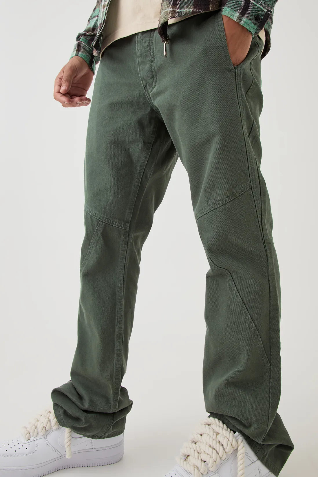 Slim Flared Panelled Jeans