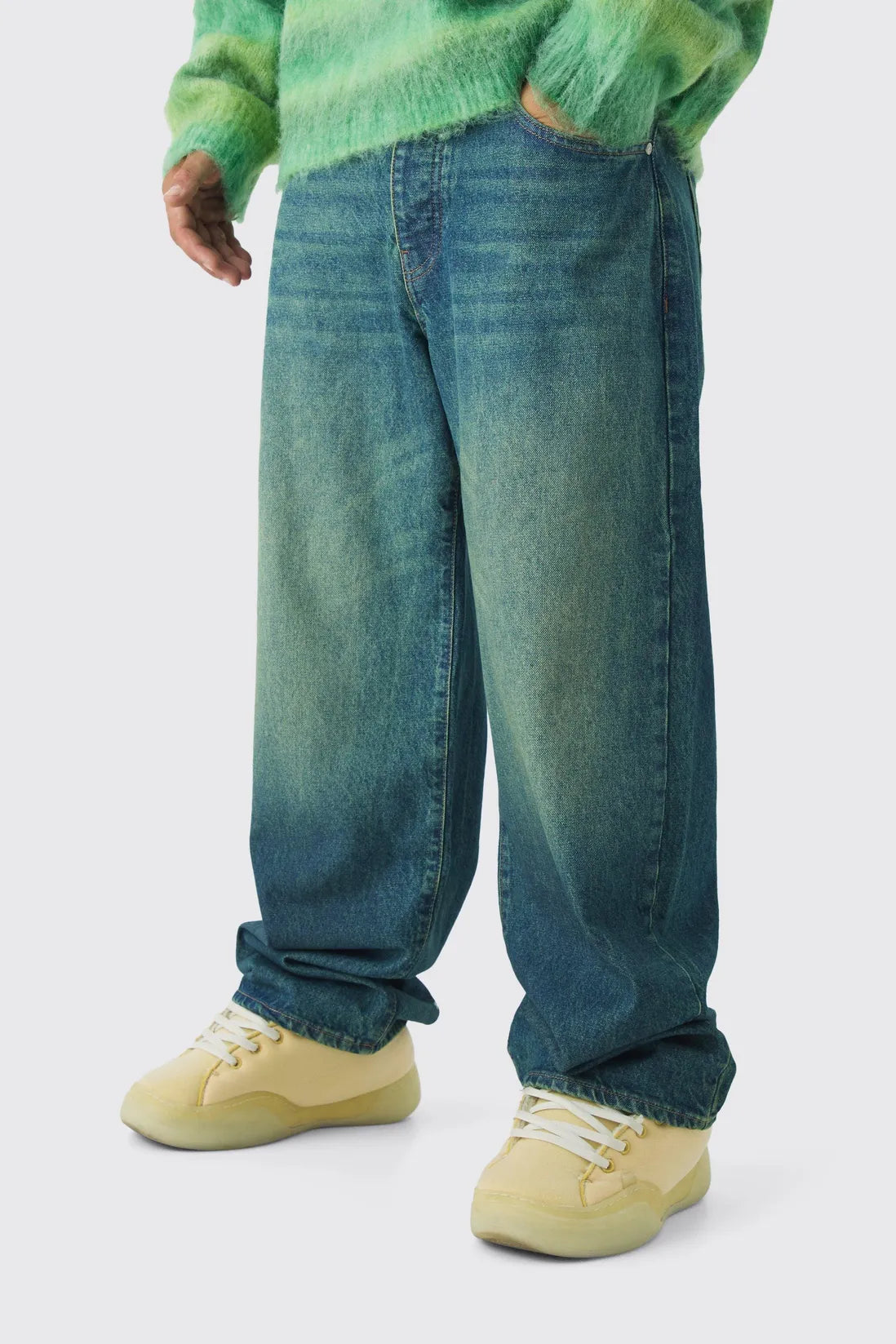 Relaxed Fit Washed Tinted Jeans