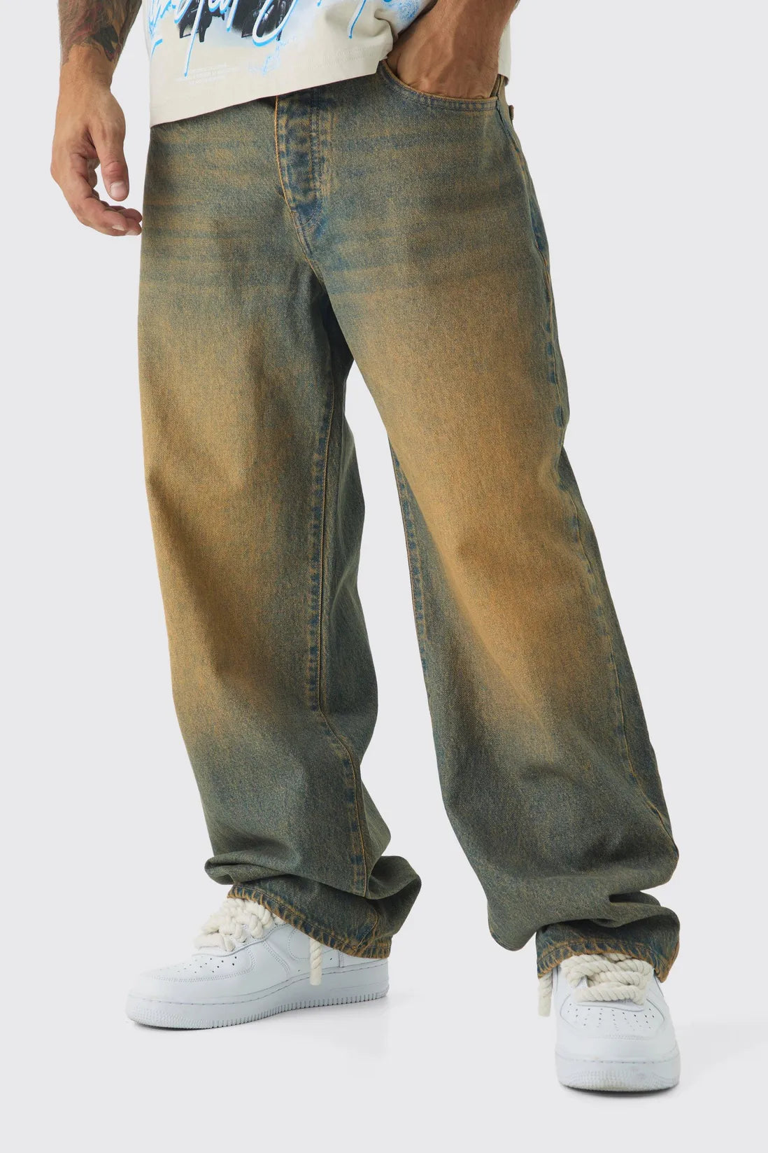 Relaxed Fit Washed Tinted Jeans