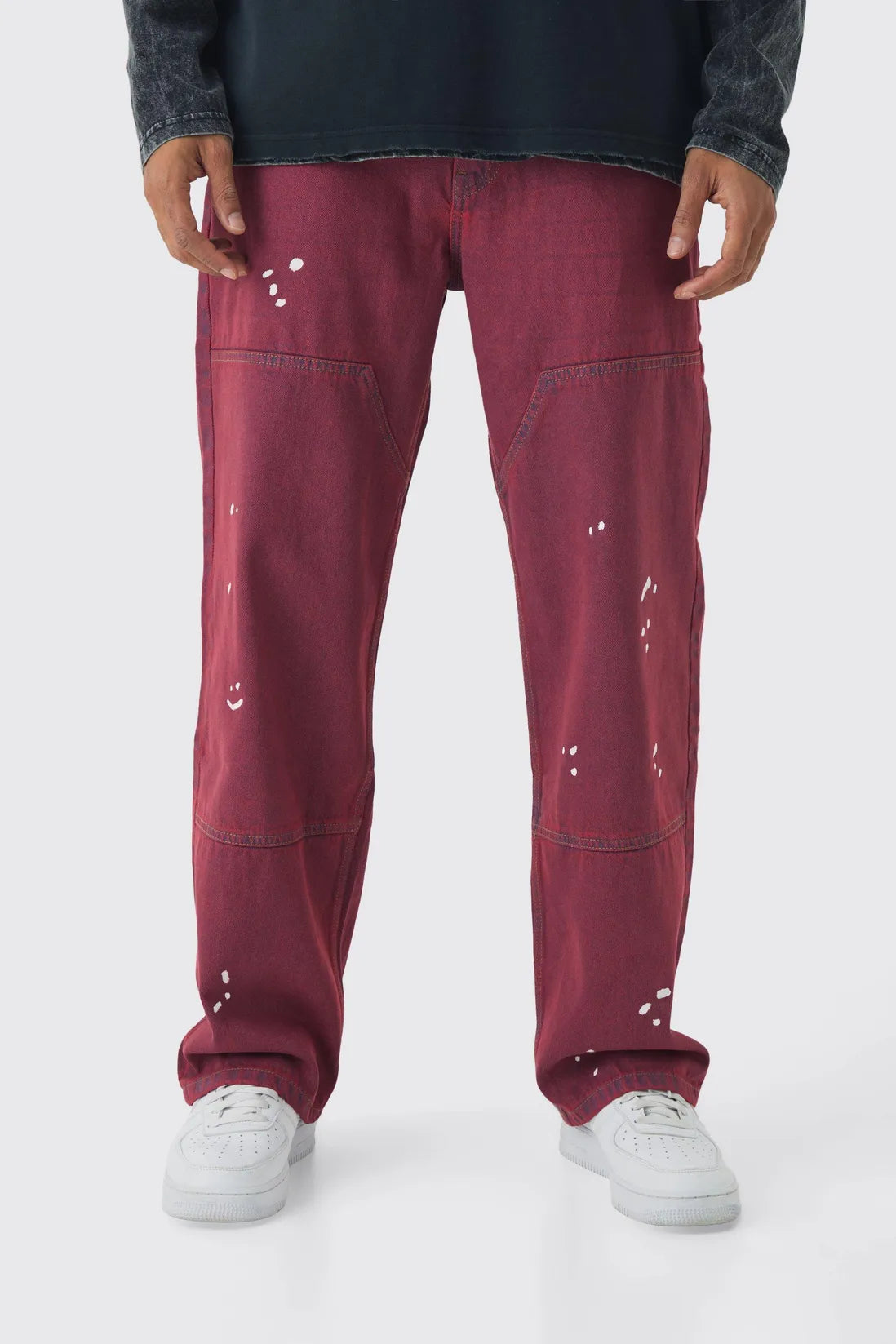 Relaxed Rigid Carpenter Paint Splatter Denim Jeans