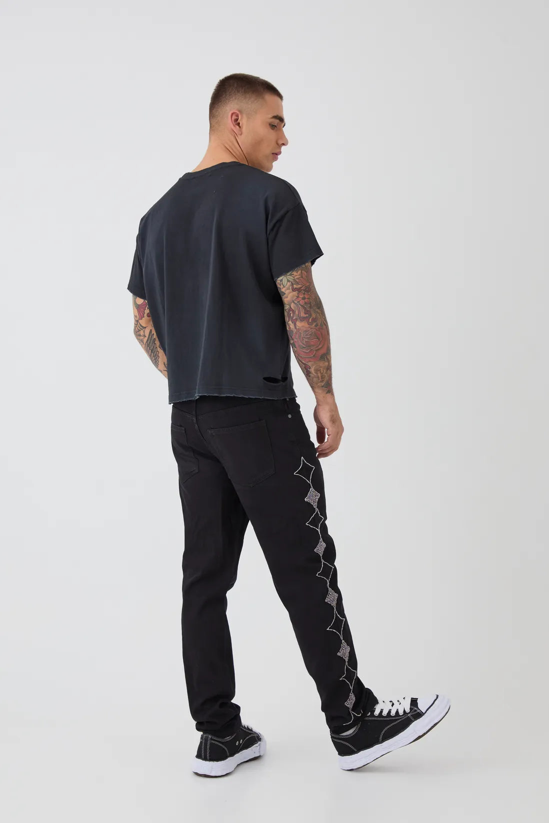Slim Rigid Star Embellished Jeans