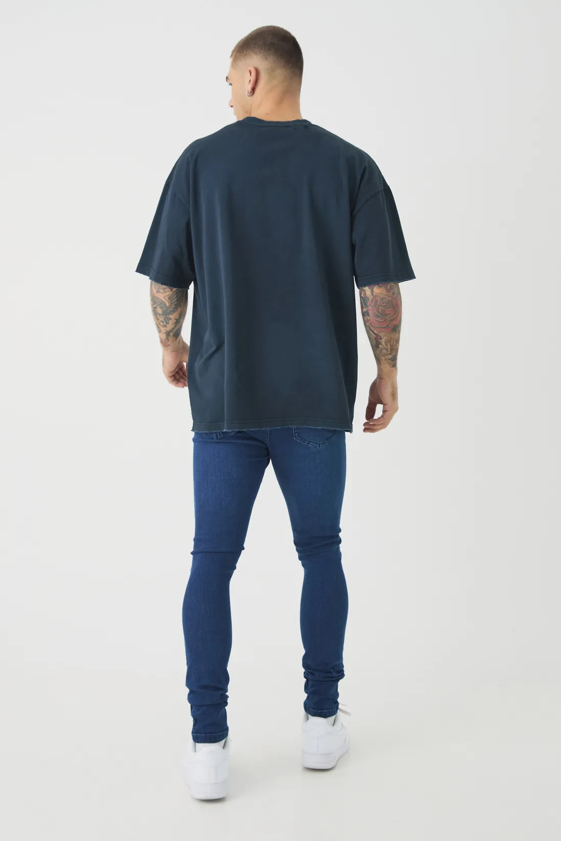 Super Skinny Stretch Biker Rip & Repair Jeans