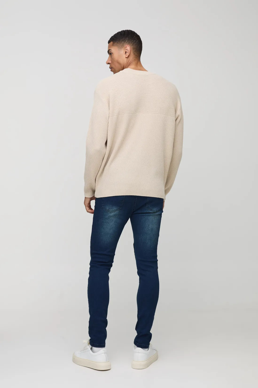 Skinny Stretch Ripped Distressed Biker Jeans