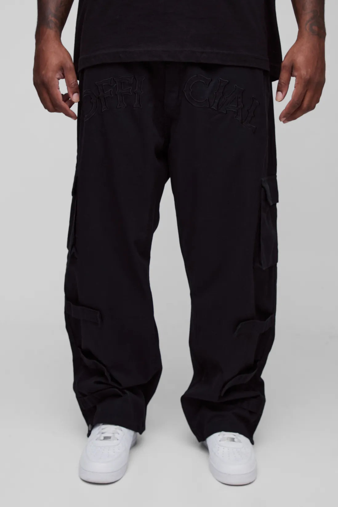 Plus Applique Split Hem Cargo Trousers