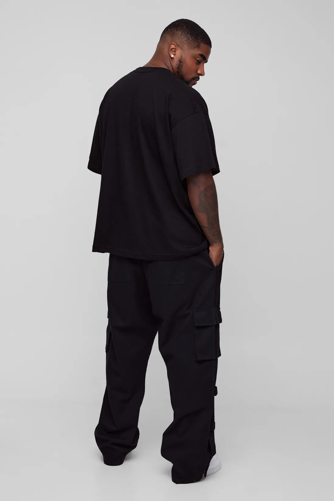 Plus Applique Split Hem Cargo Trousers