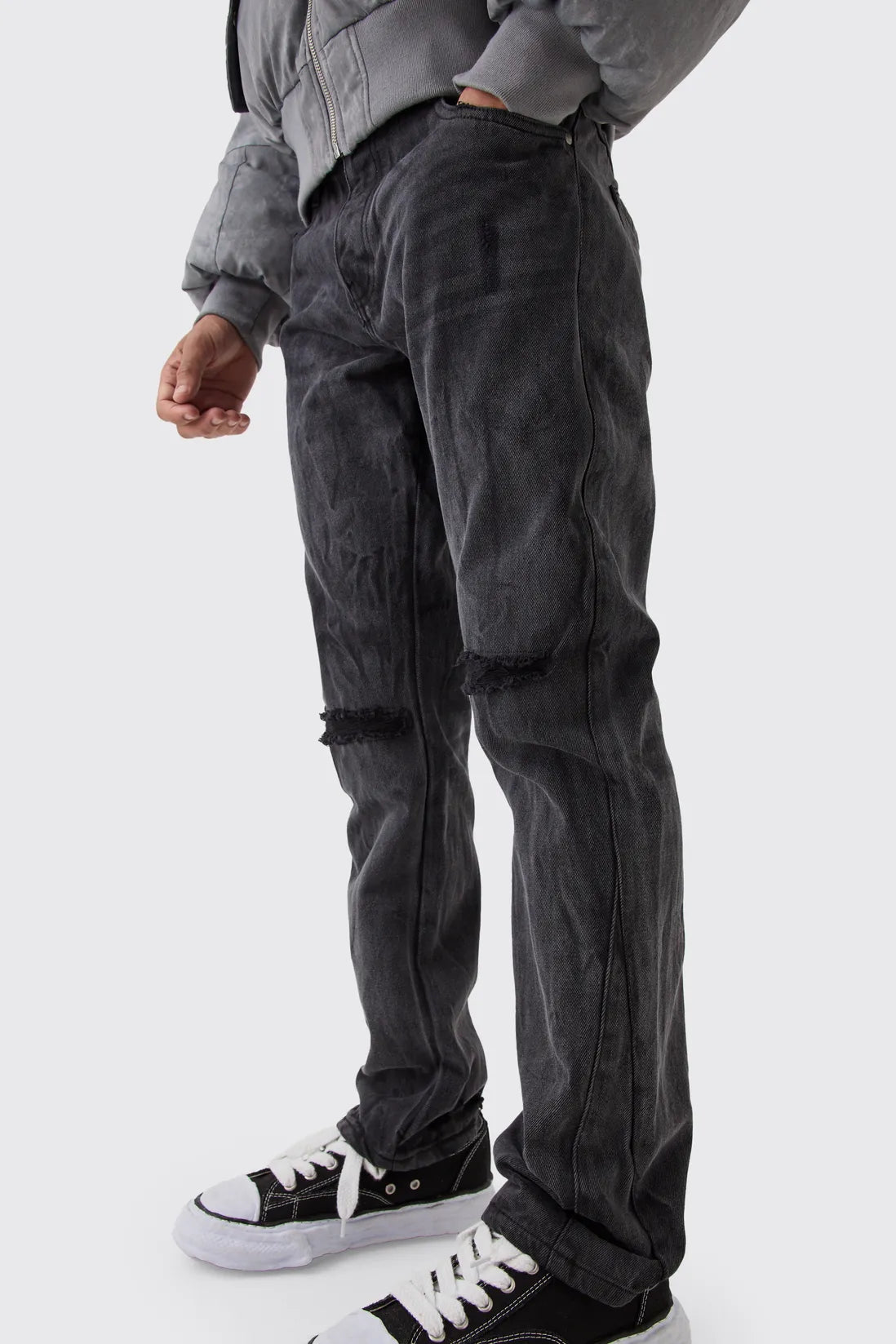 Slim Flared Ripped Jeans