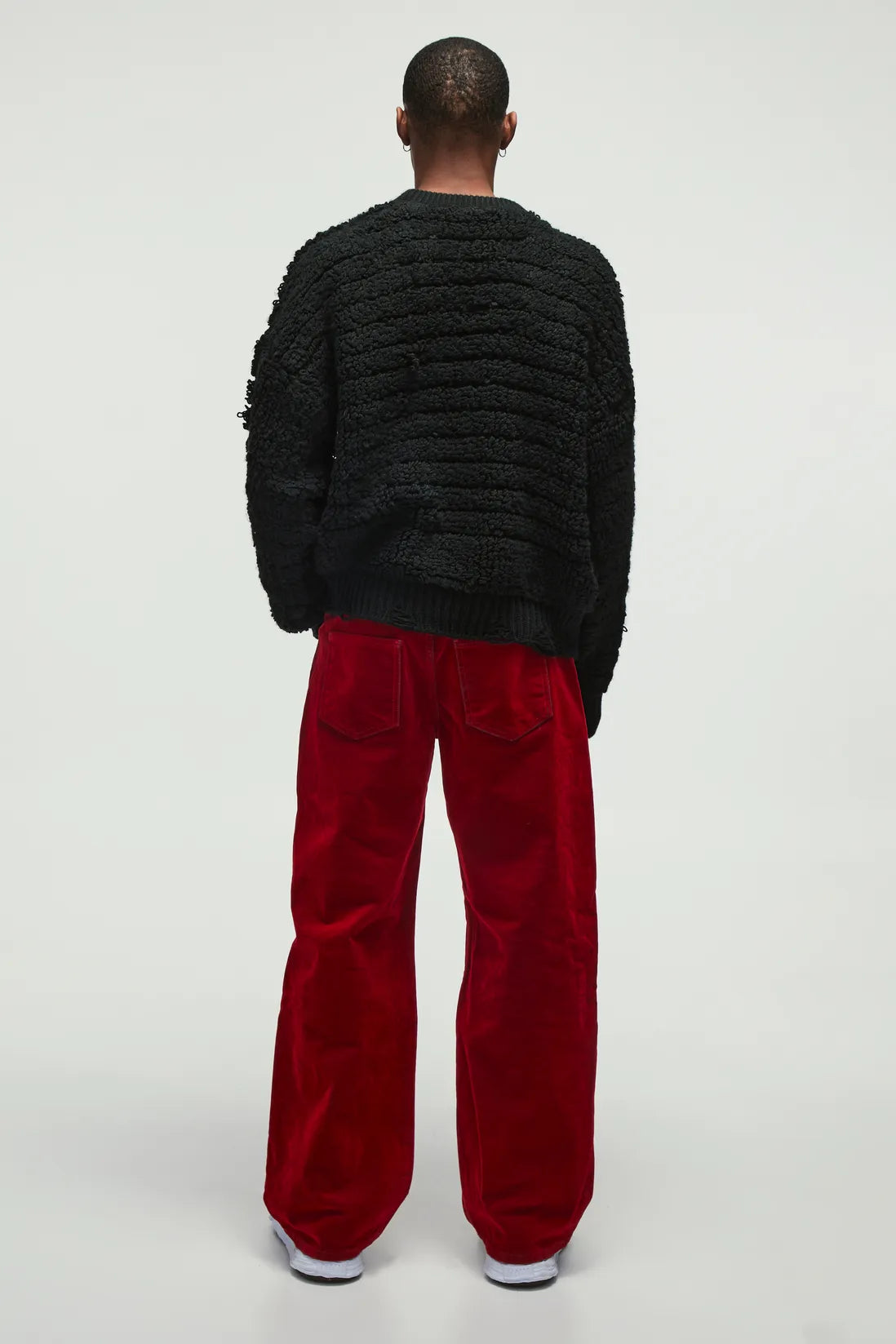 Relaxed Rigid Flocked Denim Jeans