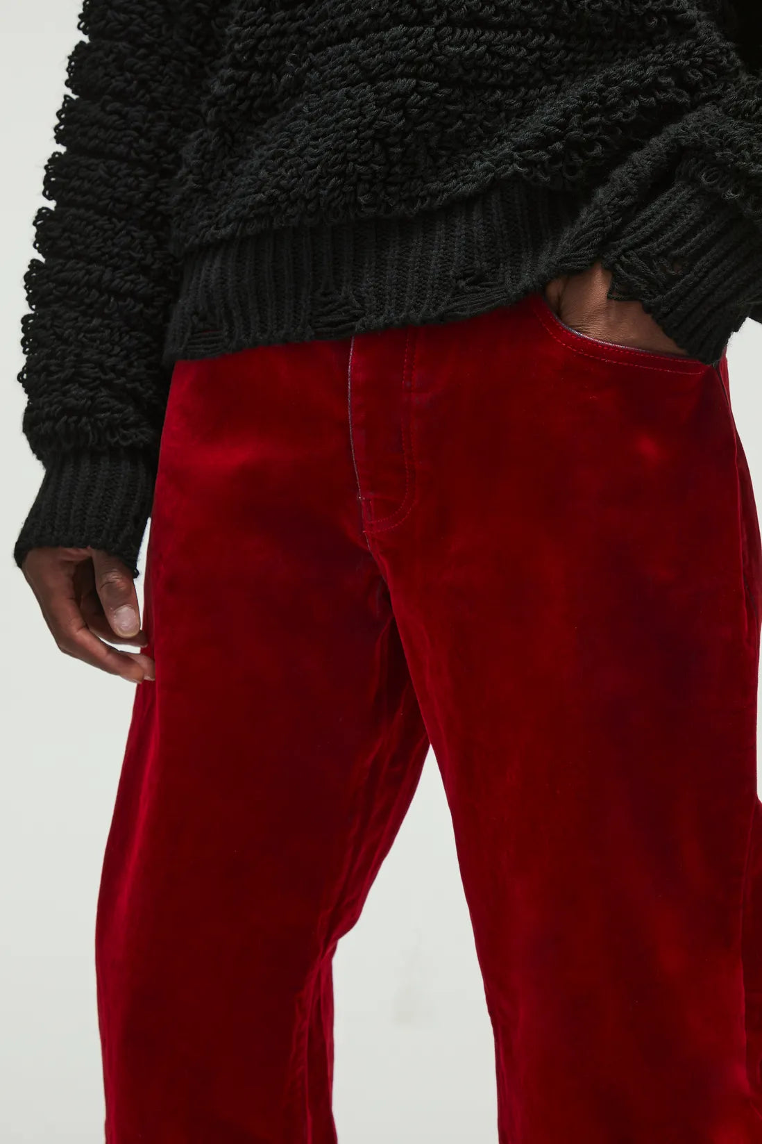 Relaxed Rigid Flocked Denim Jeans
