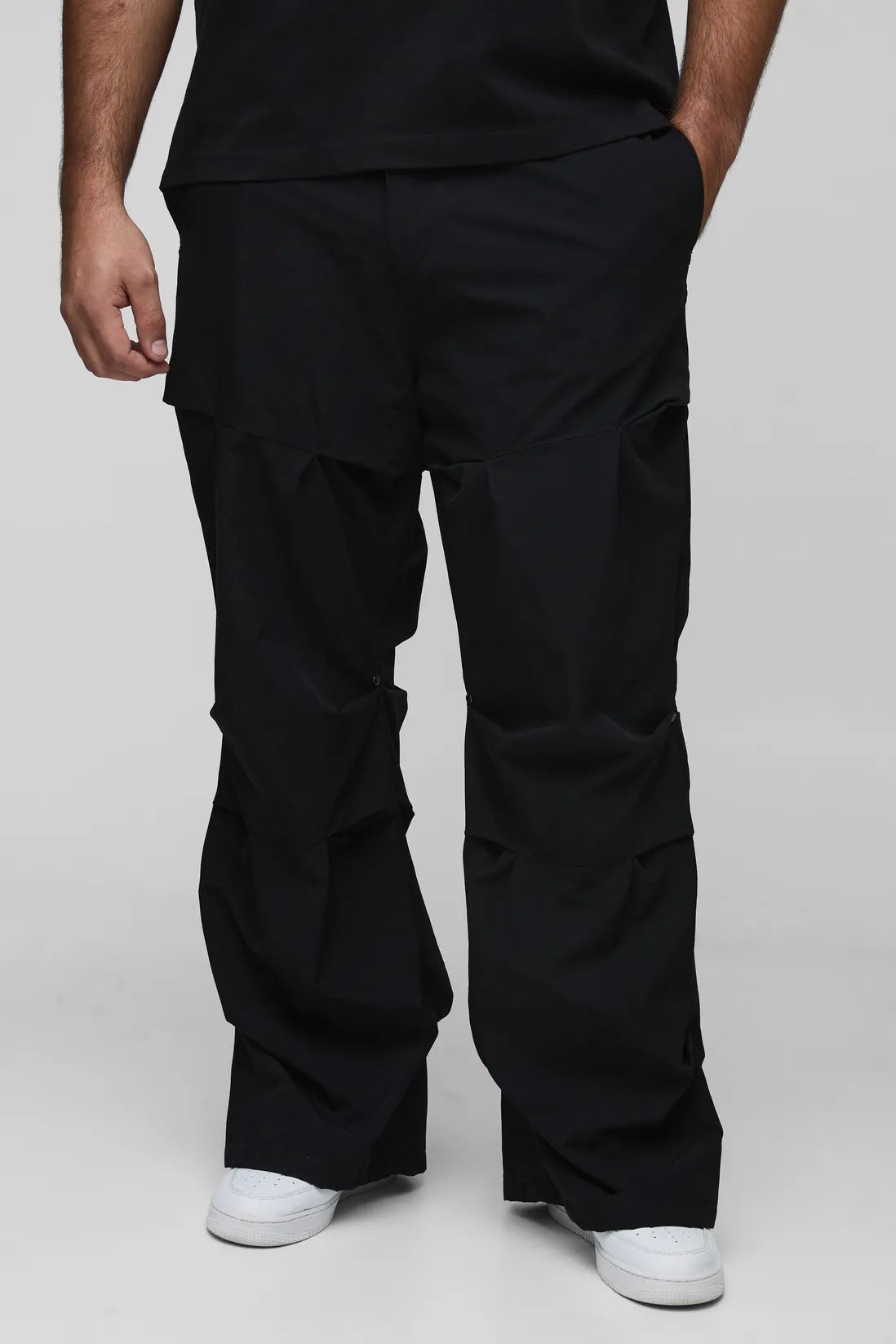 Plus Slim Fit Flare Stacked Trouser With Ruched Detail