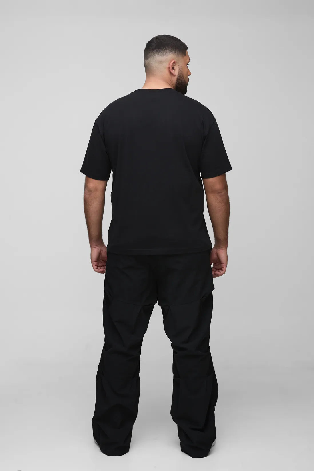 Plus Slim Fit Flare Stacked Trouser With Ruched Detail