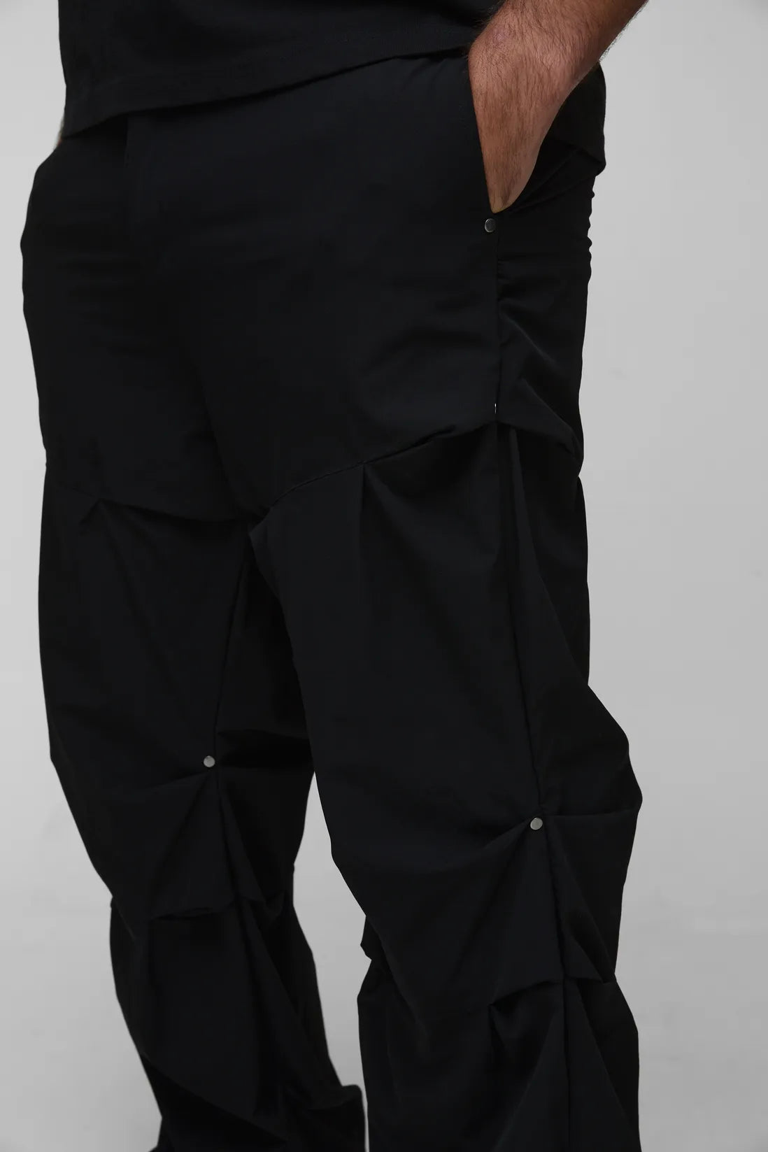 Plus Slim Fit Flare Stacked Trouser With Ruched Detail