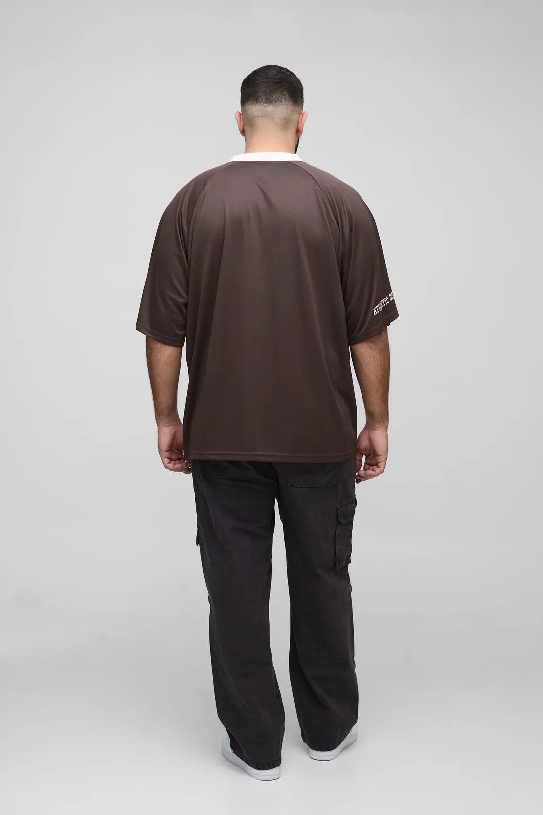 Plus Washed Ripstop Embroidered Relaxed Fit Cargo Trousers