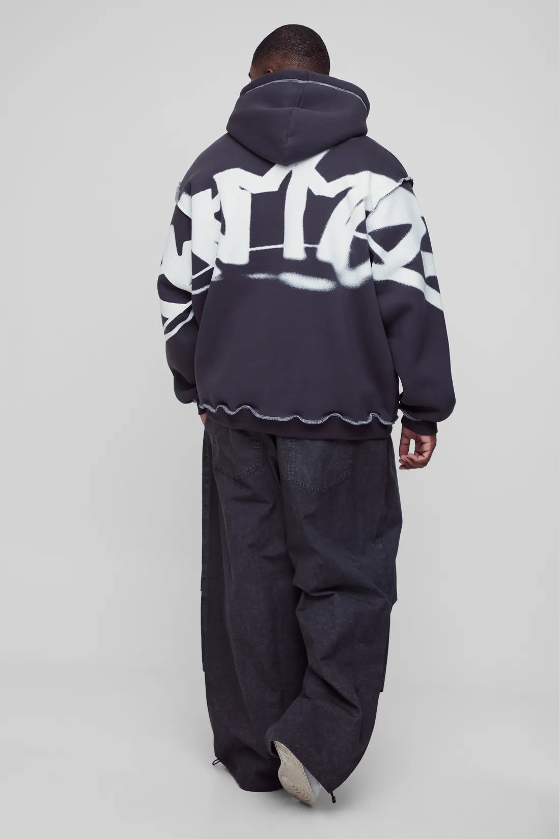 Plus Washed Ripstop Pleat Knee Parachute Pants