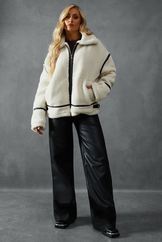 Teddy Faux Fur Aviator Jacket