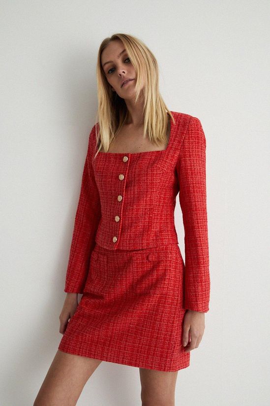 Tweed Square Neck Jacket