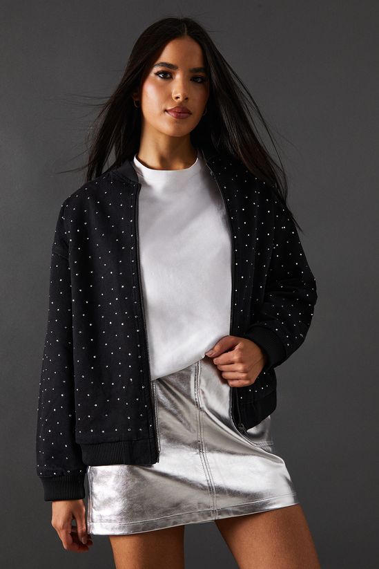 Denim All Over Hotfix Bomber Jacket