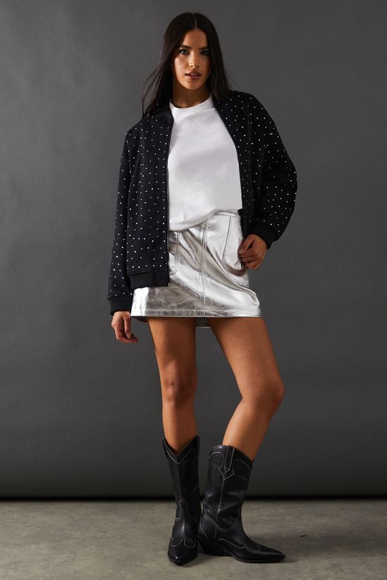 Denim All Over Hotfix Bomber Jacket