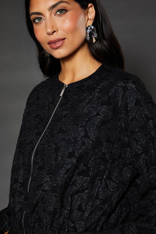 Jacquard Blouson Sleeve Jacket