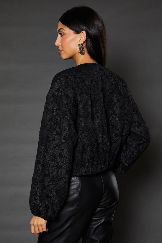 Jacquard Blouson Sleeve Jacket