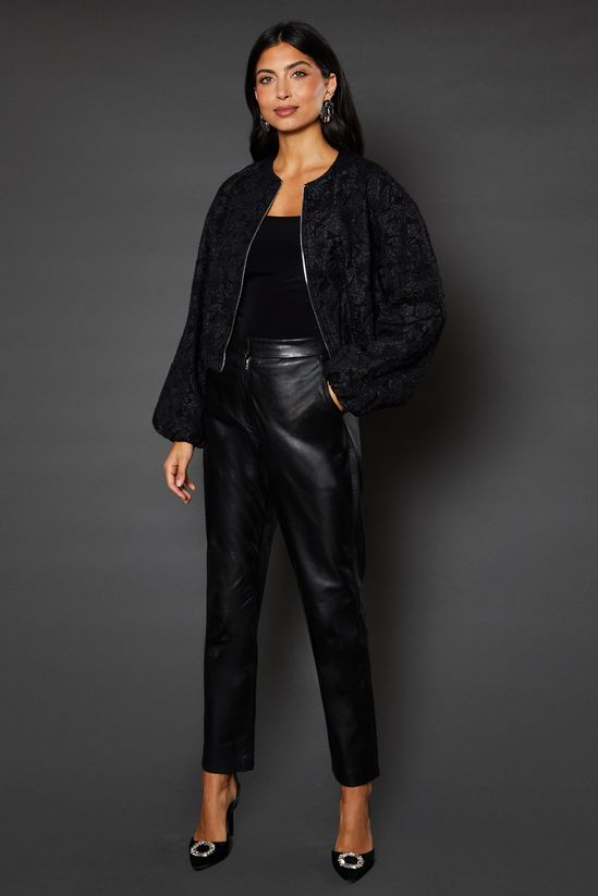 Jacquard Blouson Sleeve Jacket
