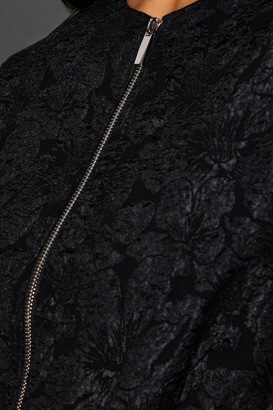 Jacquard Blouson Sleeve Jacket