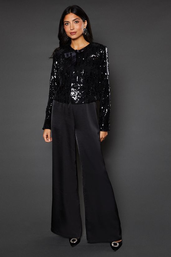 Sequin Tie Detail Jacket