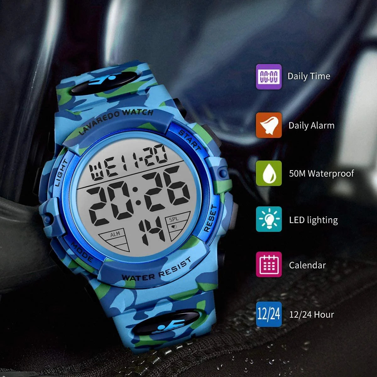 Watches for Man Digital Watches Waterproof Sport Watch with LED Backlight, Running Sports Digital Watch Gifts for Man Father's Day Gift