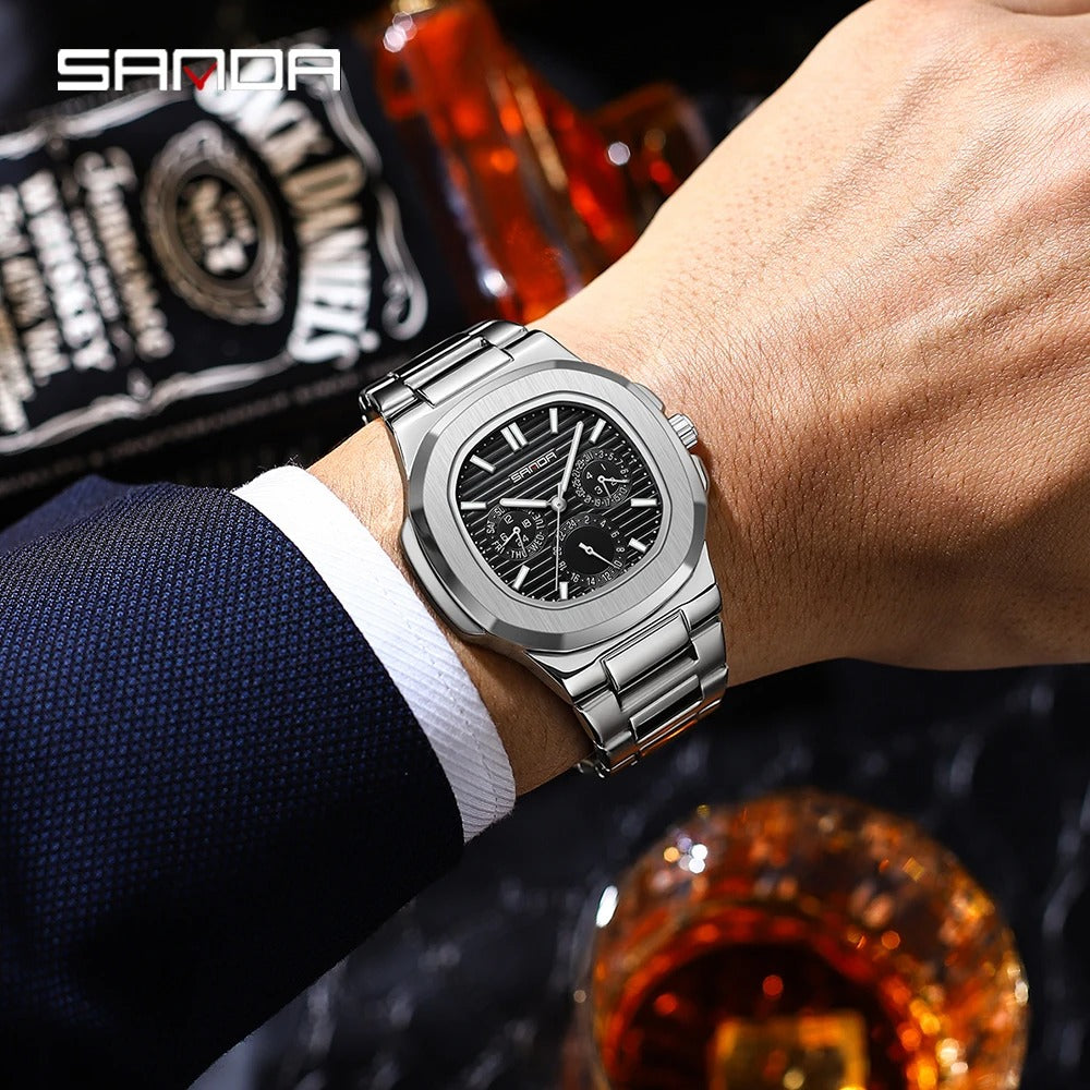 SANDA 7053 Square Luxury Men's Quartz Watch