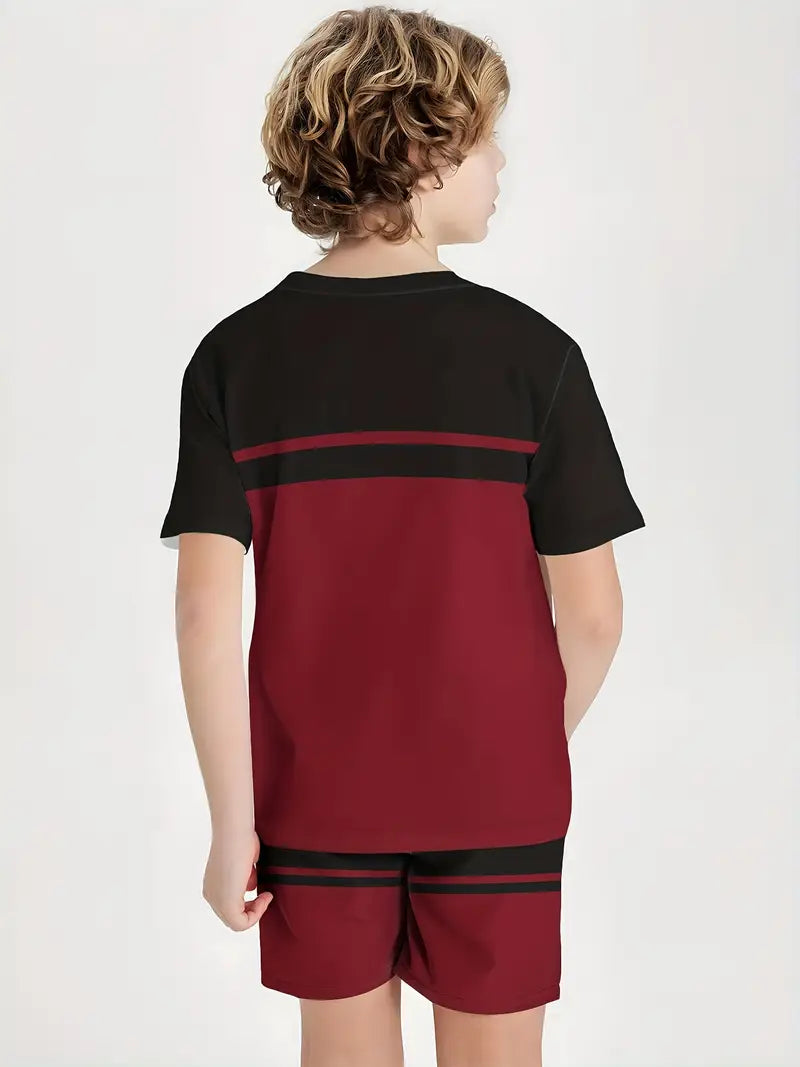 Boys 2pcs Set Short Sleeve T-Shirt and Shorts