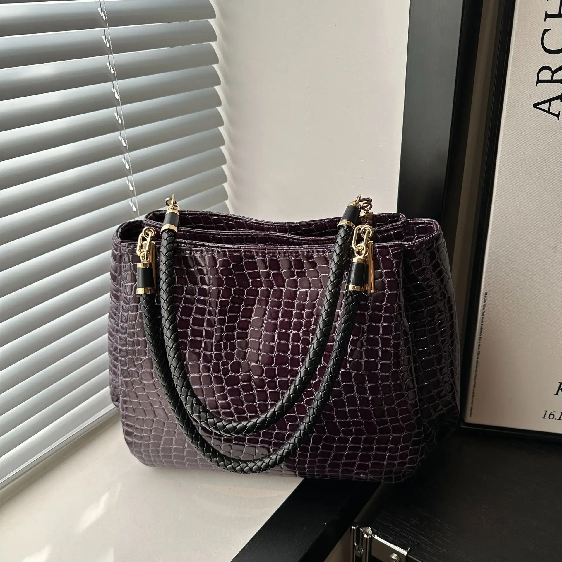 Luxury Crocodile Designer Leather Handbag